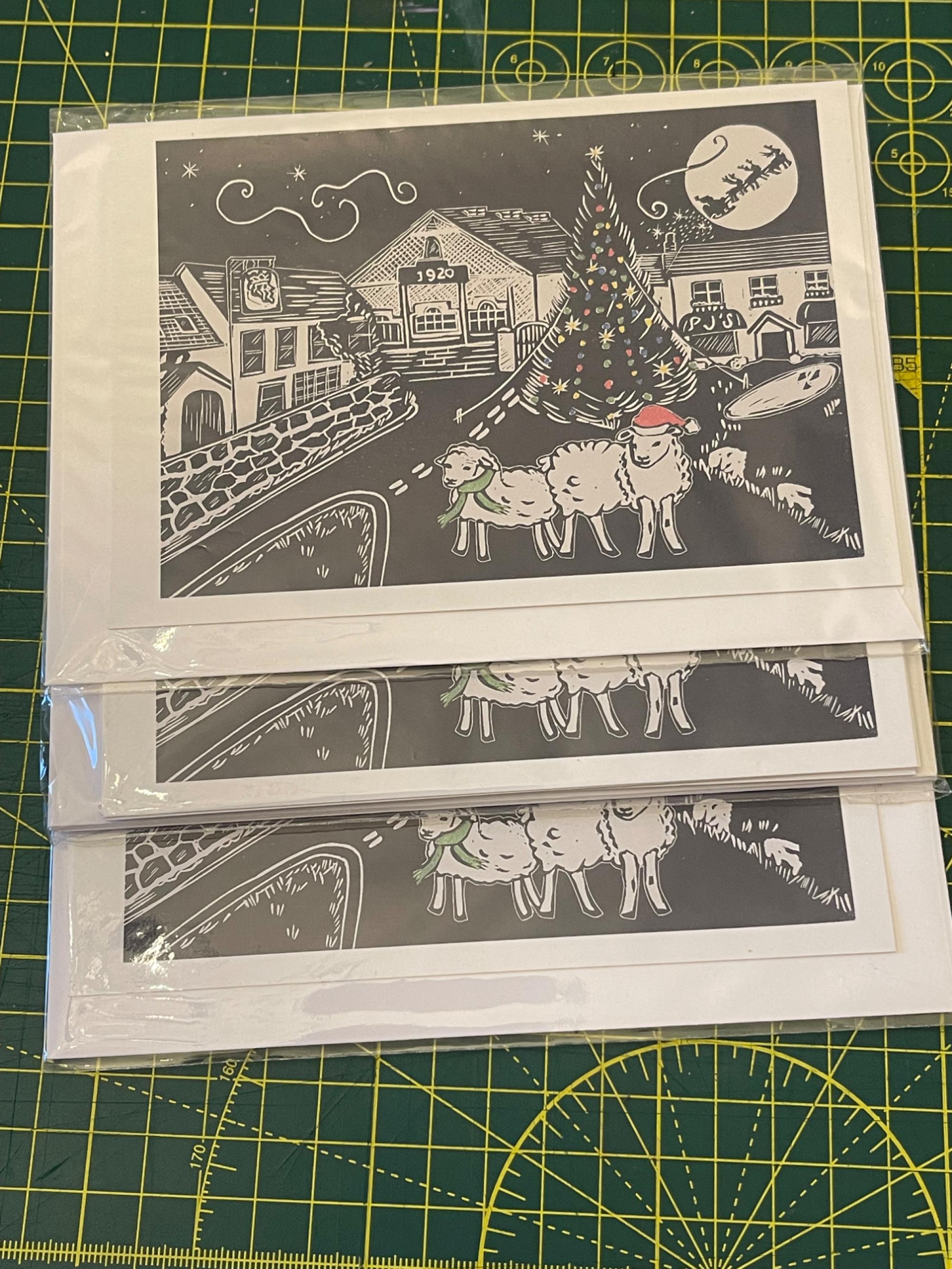 Llangennith Xmas card x4